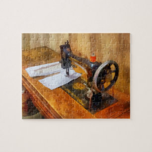 Sewing Machine With Orange Thread Jigsaw Puzzle