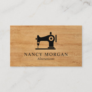 Sewing Machine Wood Business Card