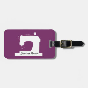 Sewing Machine / Your Text {Dark} Luggage Tag