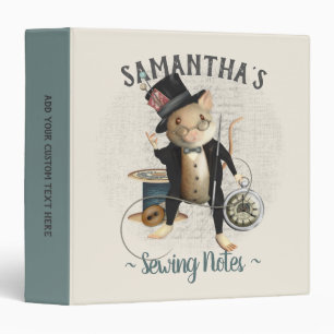 Sewing Mad Victorian Mouse Illustration Binder