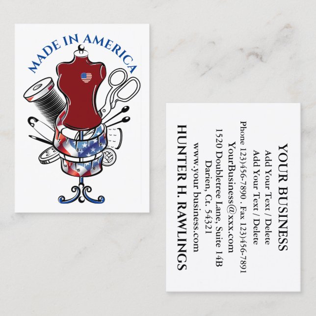 SEWING - Made in America Business Card (Front/Back)