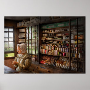 Sewing - Minding the store Poster
