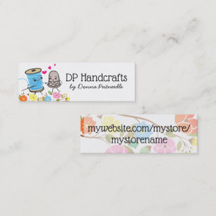 sewing needle spool of thread thimble love mini business card