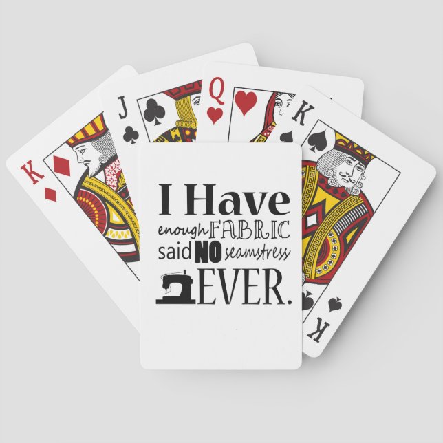 Sewing • Not Enough Fabric • Crafts Playing Cards (Back)