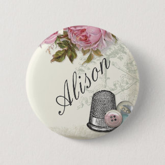 Sewing Notions IVORY, name badge 2 Inch Round Button