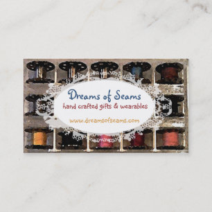 sewing notions thread bobbins seamstress business card