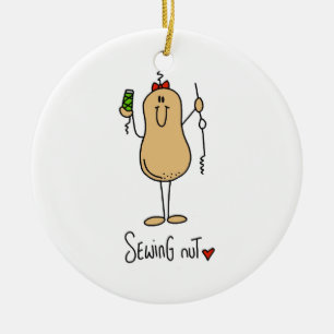 Sewing Nut T-shirts and Gifts Ceramic Ornament