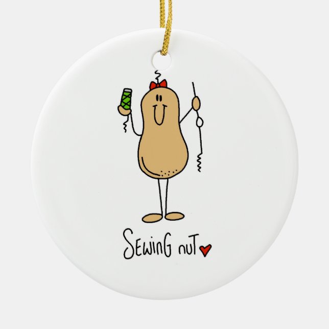 Sewing Nut T-shirts and Gifts Ceramic Ornament (Front)