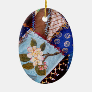 Sewing - Patchwork - Grandma's quilt Ceramic Ornament