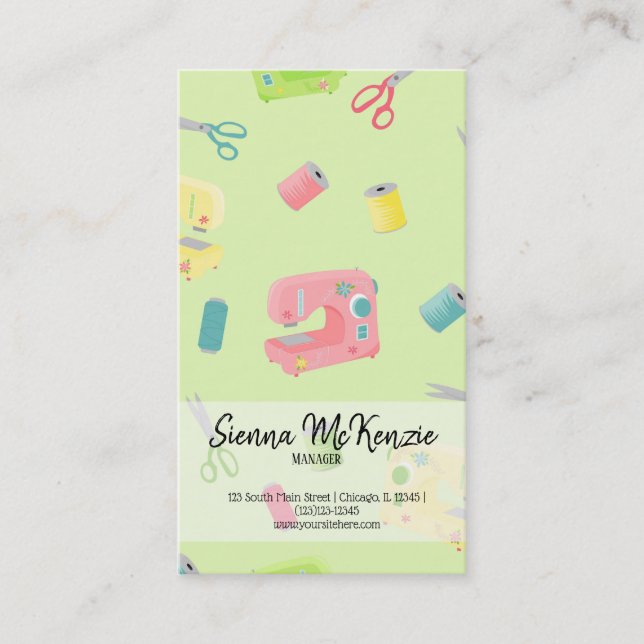 Sewing pattern business card (Front)