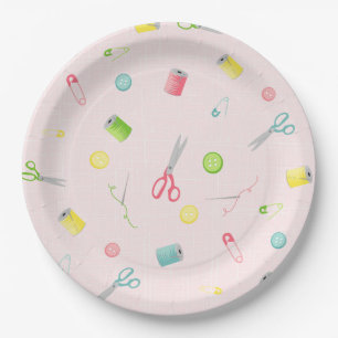 Sewing pattern paper plate