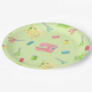 Sewing pattern paper plate