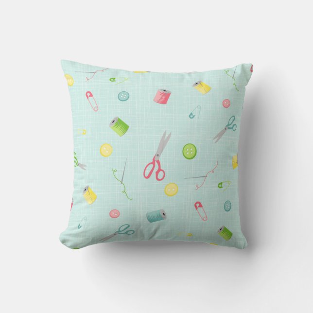 Sewing pattern throw pillow (Front)