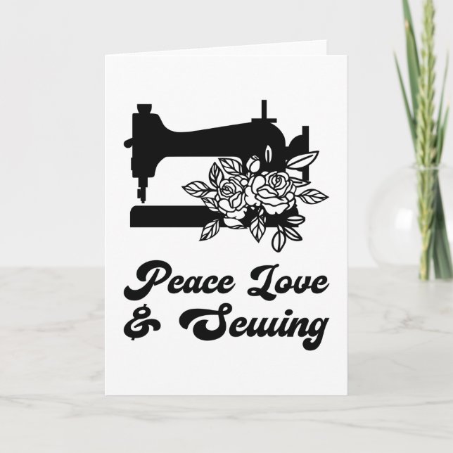 Sewing - Peace Love & Sewing Card (Front)