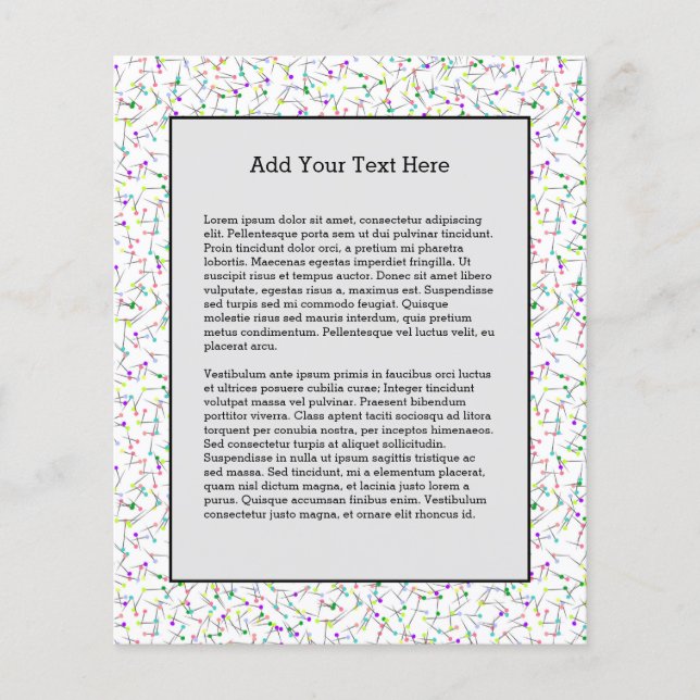 Sewing Pins White Dressmaker Seamstress Tailor Flyer (Front)