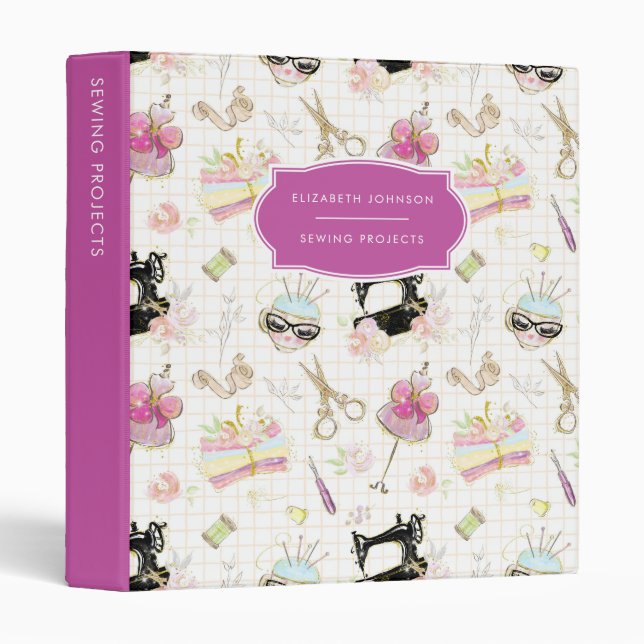 Sewing Projects Patterns Organizer Binder (Front/Spine)