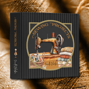 Sewing Projects Vintage Black  Binder