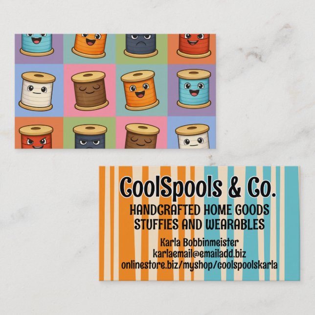 Sewing quilter quilter seamstress thread spools business card (Front/Back)