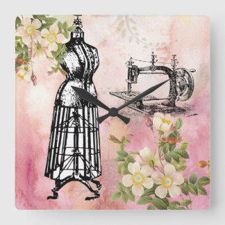 Sewing Room Clock Vintage Machine Dress Form