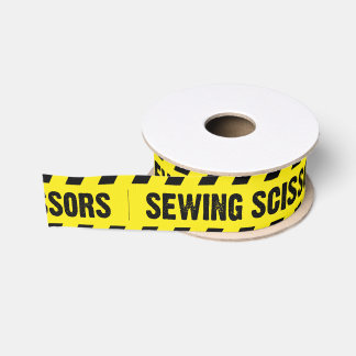 Sewing Scissor Caution Tape Grosgrain Ribbon