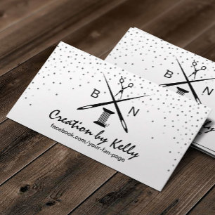 Sewing Seamstress Dressermaker Modern Confetti Business Card