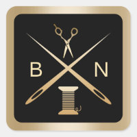 Sewing Seamstress Gold Needles & Threads Craft