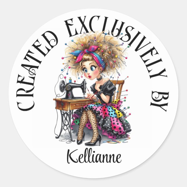 Sewing Seamstress Sticker (Front)