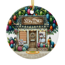 SEWING Shop  Ceramic Ornament