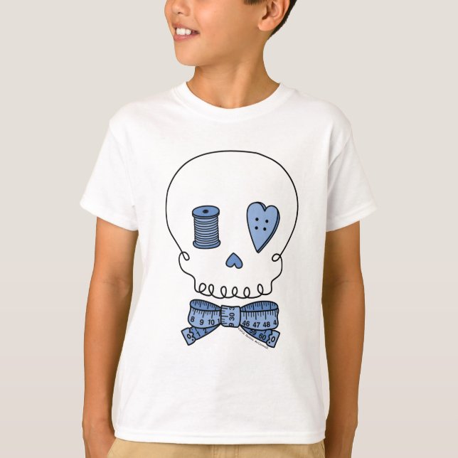 Sewing Skull (Blue) T-Shirt (Front)