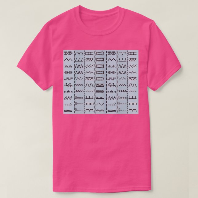 Sewing Stitches Pattern  T-Shirt (Design Front)