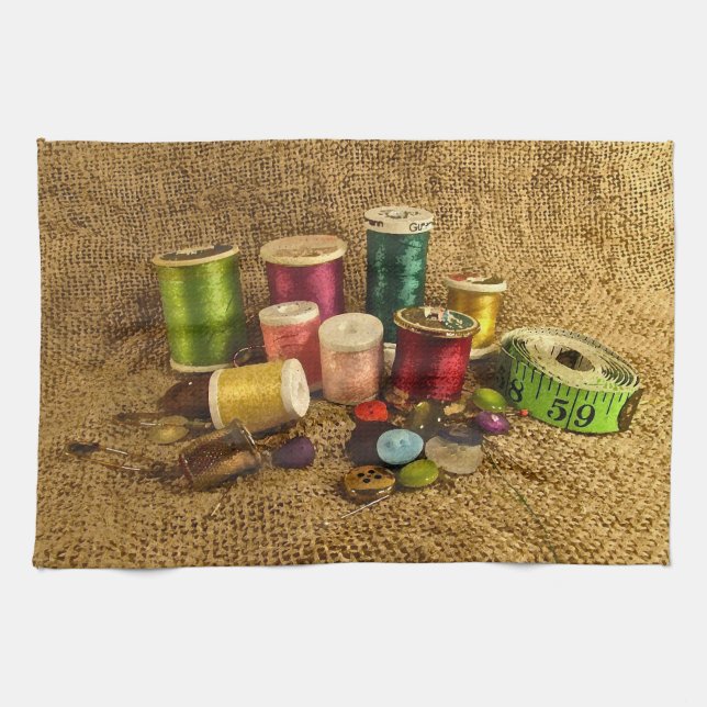 Sewing Supplies Kitchen Towel (Horizontal)