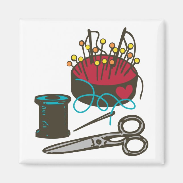 Sewing Supplies Magnet (Front)