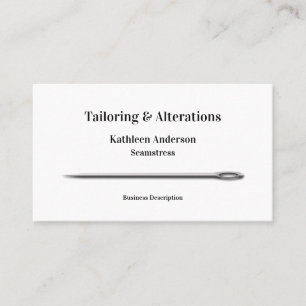 Sewing Tailor Alterations Simple Needle Business Card