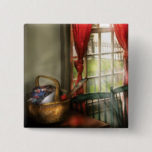Sewing -  The sewing basket 2 Inch Square Button