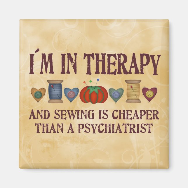 Sewing Therapy Magnet (Front)