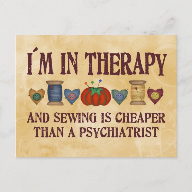 Sewing Therapy Postcard (Front)