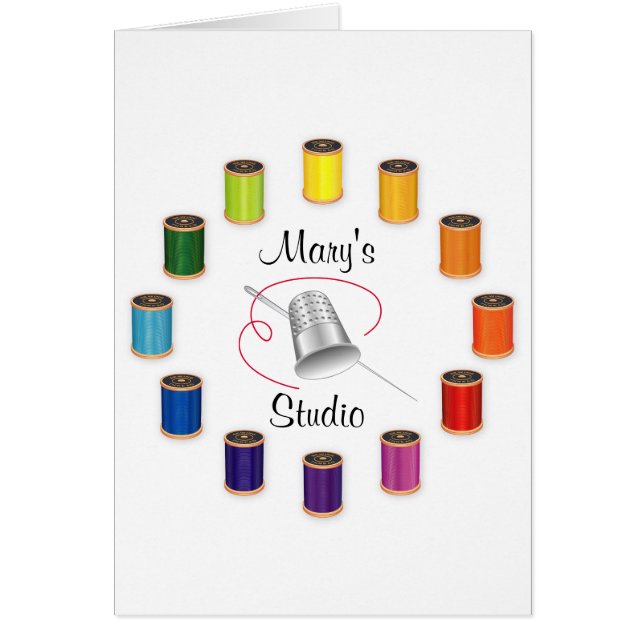 Sewing Thimble, Needle and Threads (Front)