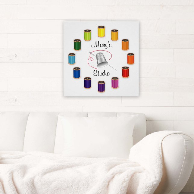 Sewing Thimble, Needle and Threads Poster (Poster for Sewing, Needle and Threads. Customize your text. )