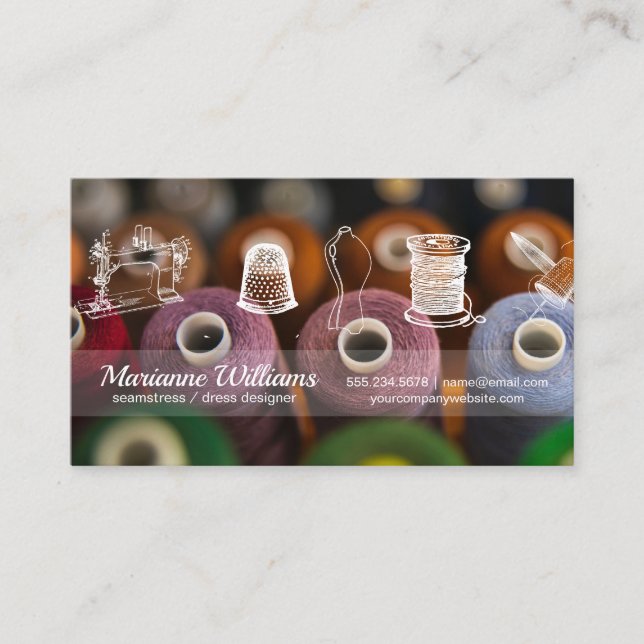 Sewing Thread | Wardrobe Design Tools Business Card (Front)