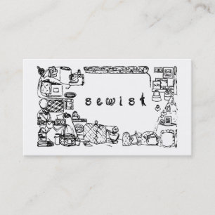 Sewist Fabric Font Sewing Theme Fabricated Frames Business Card