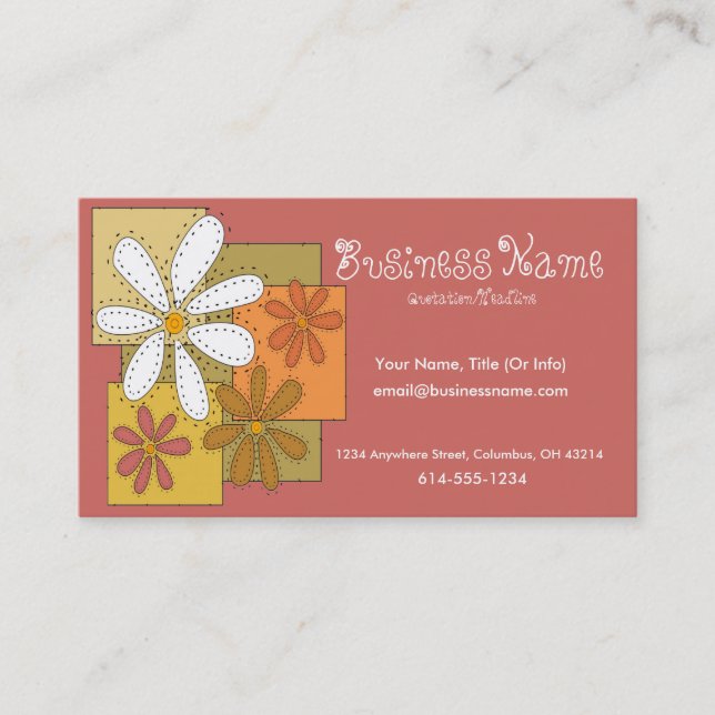 Sewn Flowers Business Cards (Front)