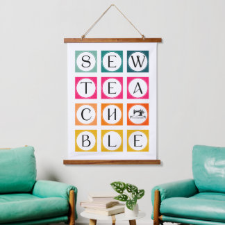 Sewteachable Colorful Squares Hanging Tapestry