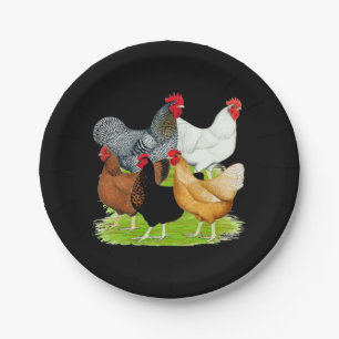 Sex-linked Chickens Quintet Paper Plate