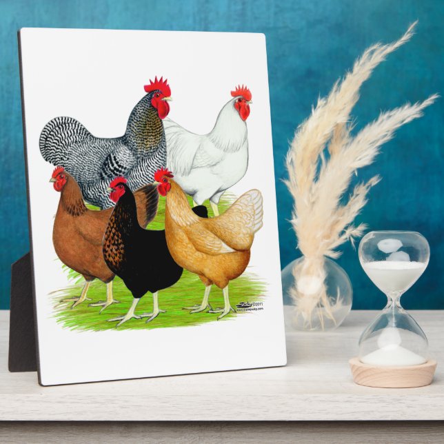 Sex-linked Chickens Quintet Plaque (Side)