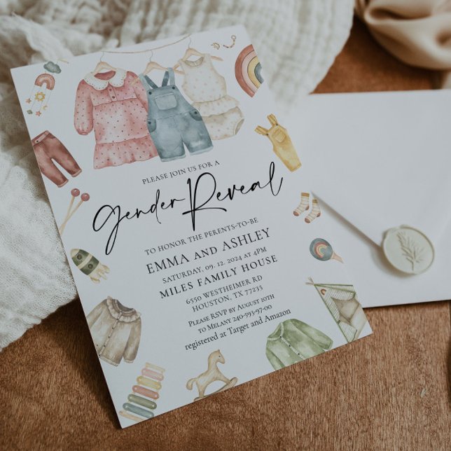 Sexe Révéler Boho Vêtements Invitation (Créateur téléchargé)
