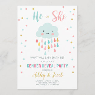 Sexe Révéler Invitation Nuage Pluie gouttes de cou