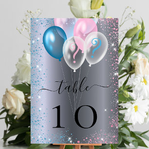 Sexe révéler le numéro de table rose rose argent