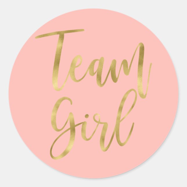 Sexe révéler Team girl Classic Round Sticker (Devant)