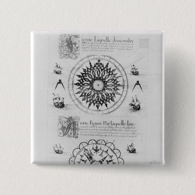 Sextant 2 Inch Square Button (Front)