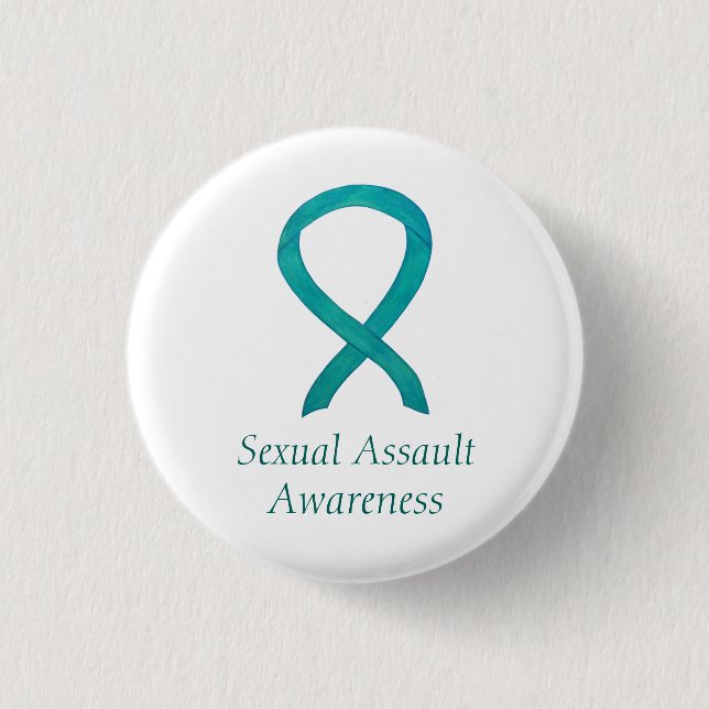 Sexual Assault Awareness Custom Ribbon Pin (Front)